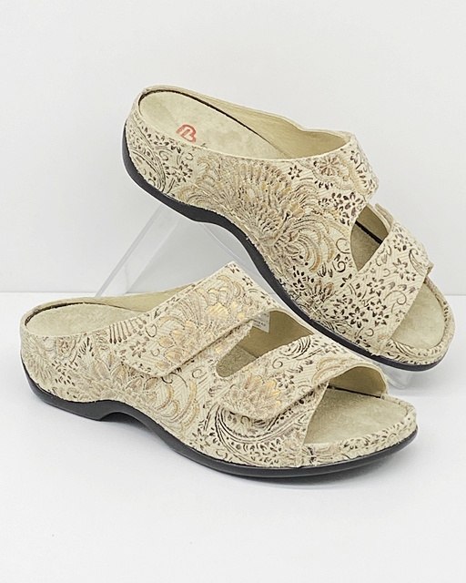 Berkemann Janna pantoffels voor dames, Neon Paisley Zwart, 39.5 EU